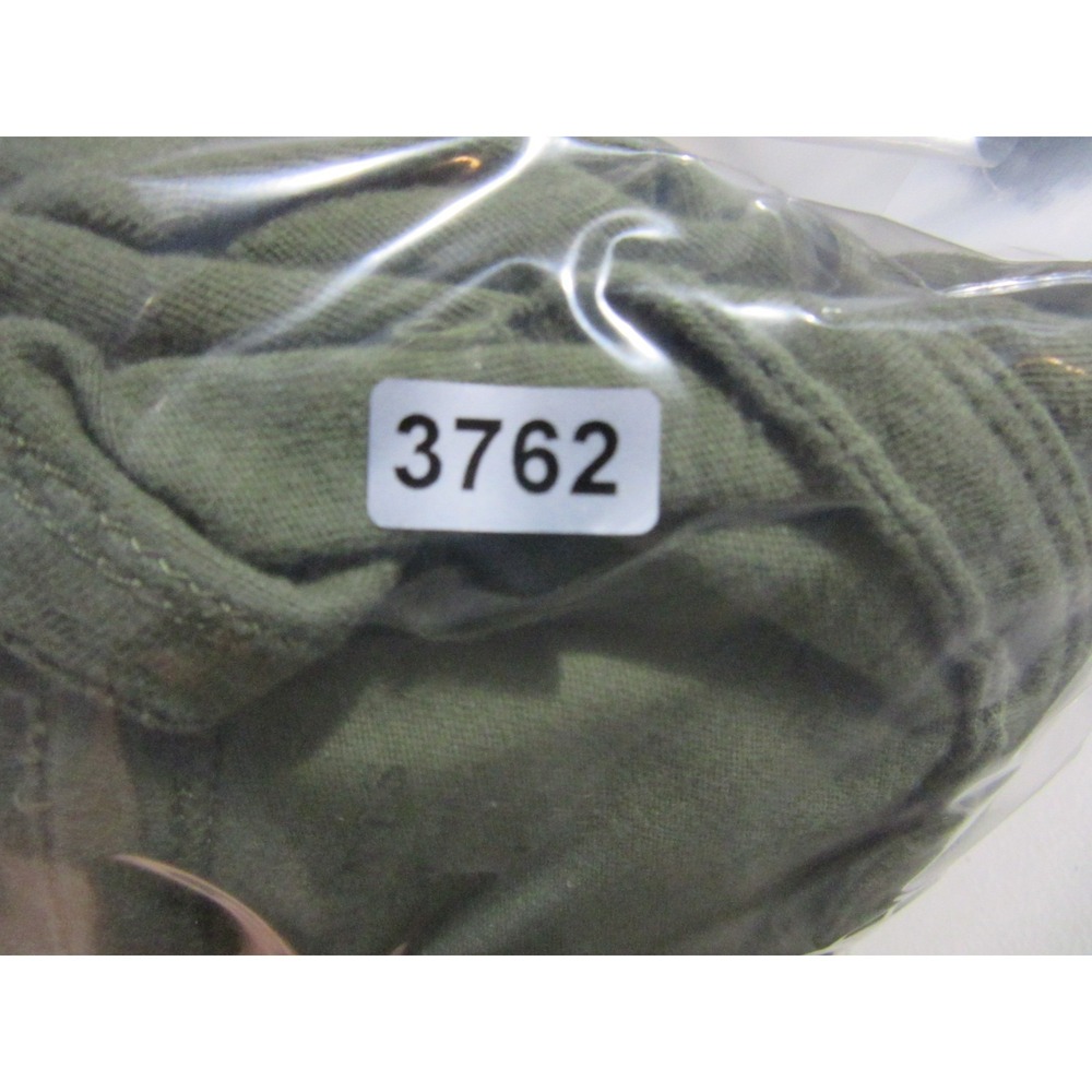 AllSaints Shirt Mens XL Green Henley Neck Raw Hem Bodega Slim Fit Olive - Picture 15 of 15